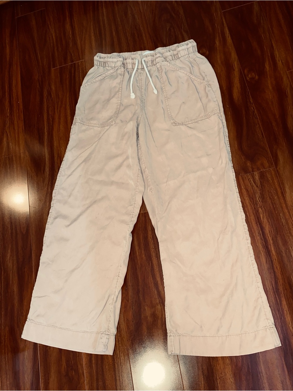 C&C California Wide-Leg Drawstring Pants in Light Tan